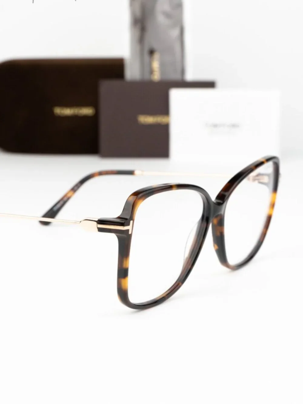 Tom Ford Women Eyeglasses Havana Butterfly FT5953-B 052 NEW AUTHENTIC